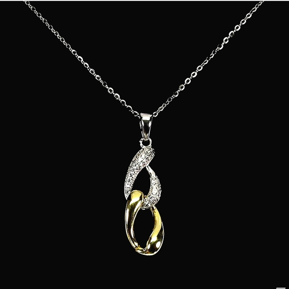 925 Sterling Silver Gold Plated Necklace 18" - Picture 2 of 7
